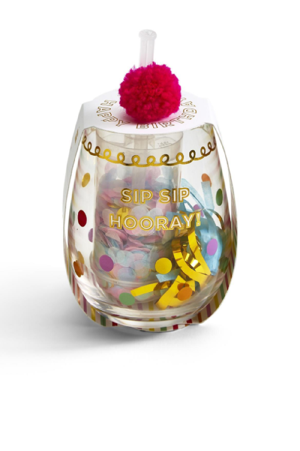 Happy Birthday Stemless Glass