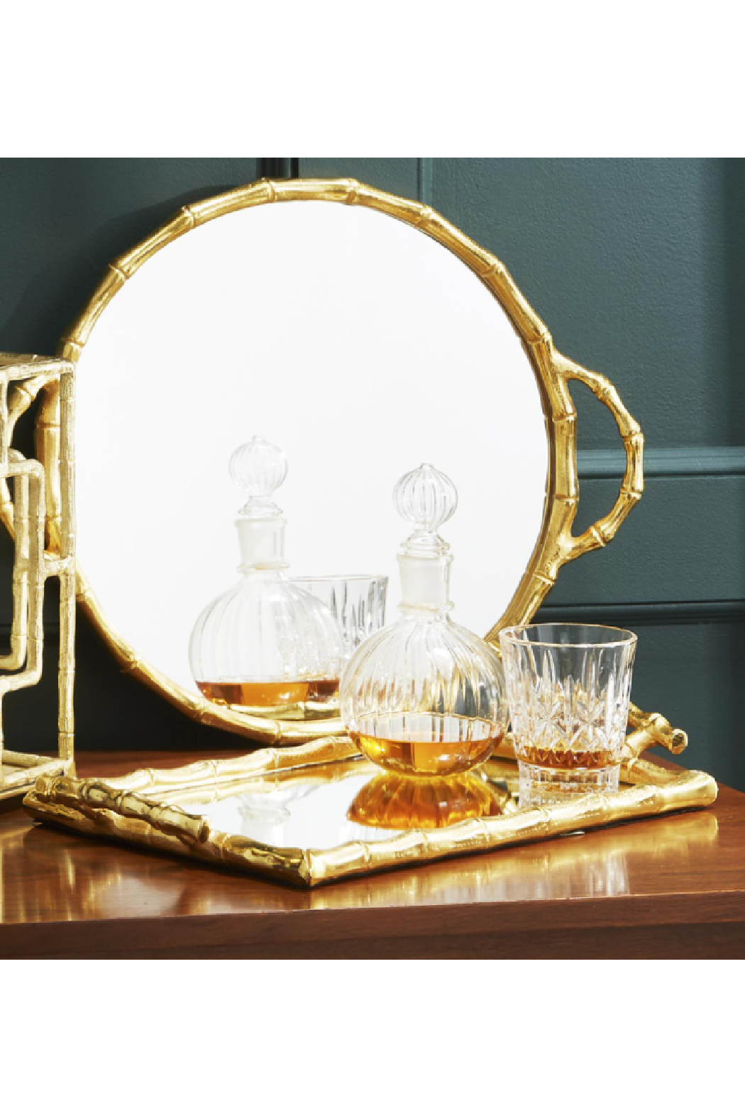Bamboo Mirrored Trays