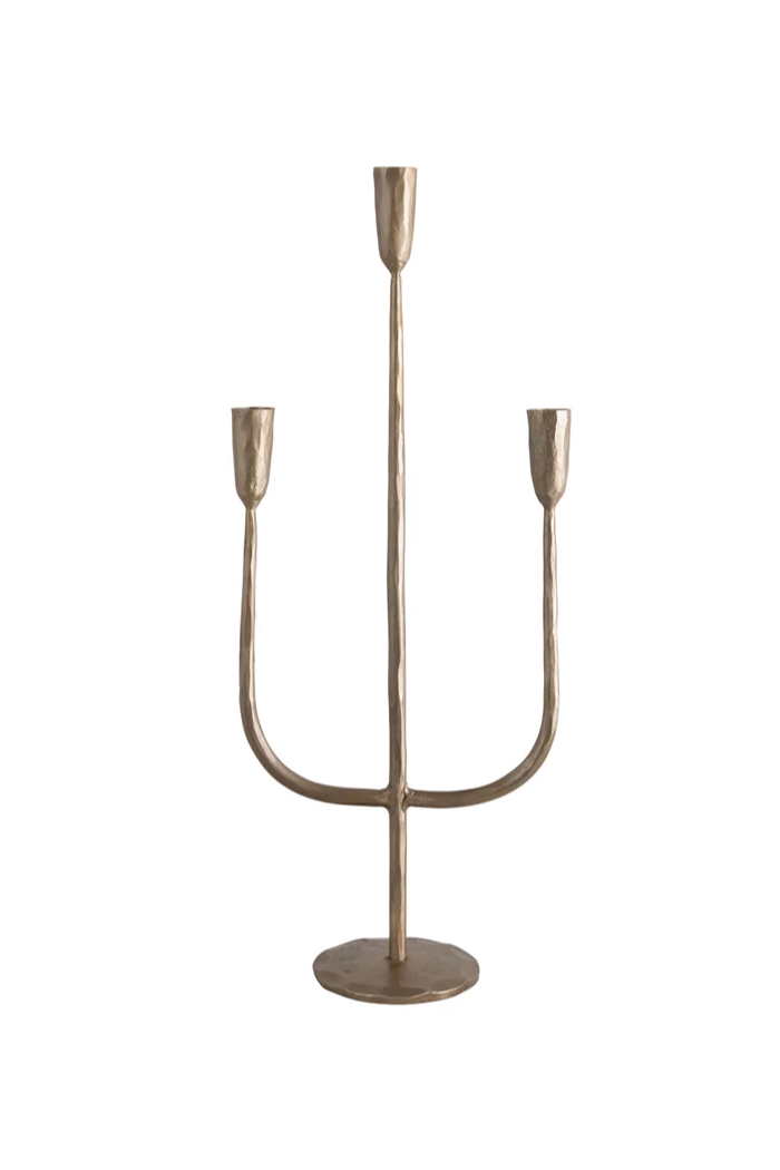 Hammered Metal Candelabra