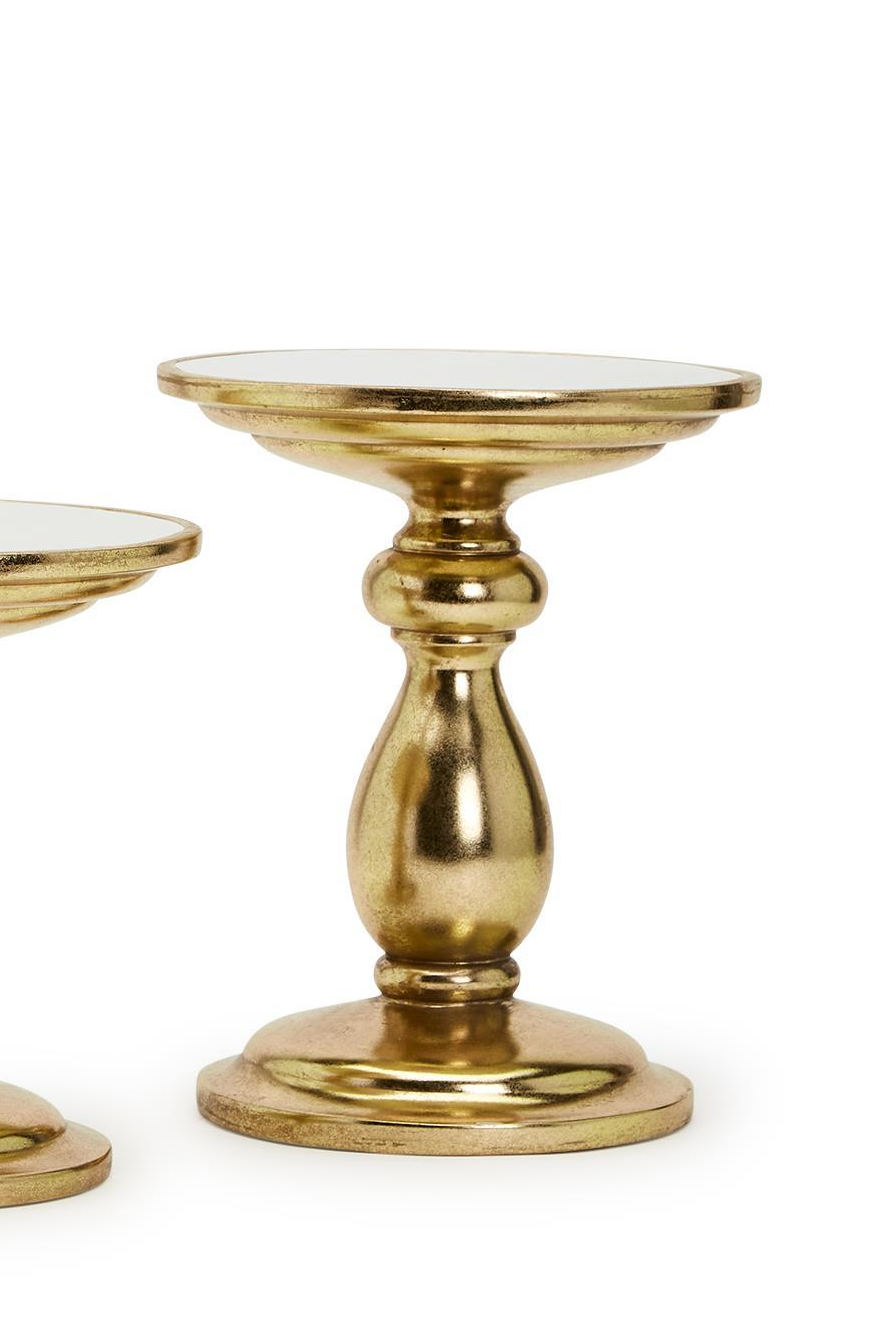 Decorative Resin Pedestals - Gold Tabletop Stands by Two's Company
