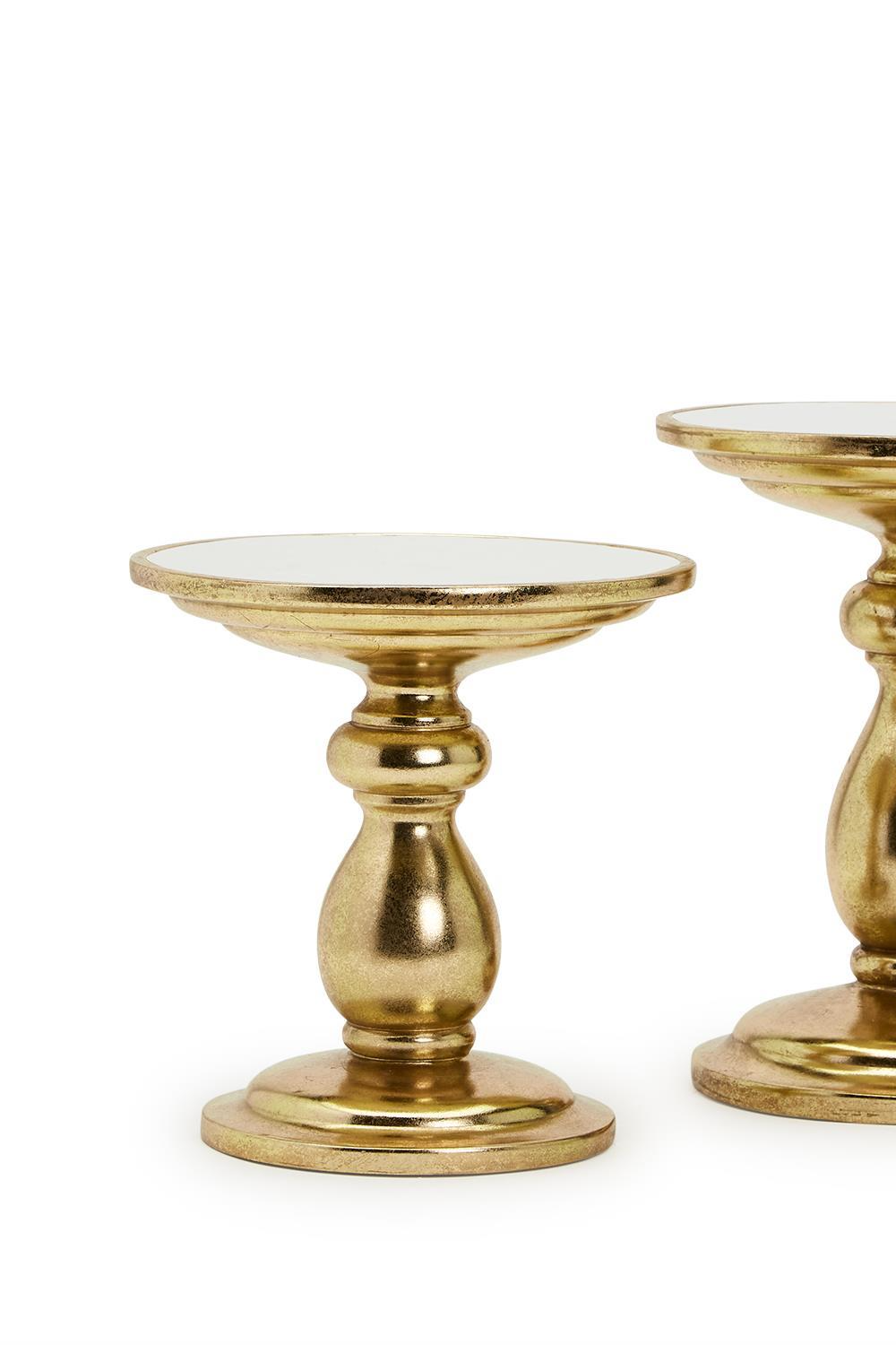 Decorative Resin Pedestals - Gold Tabletop Stands by Two's Company