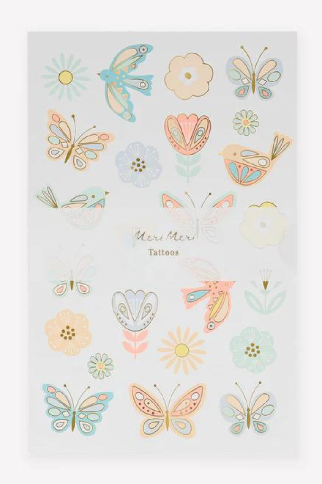 Birds & Butterflies Tattoo Sheet