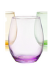 Stemless Colored Wine Glasses