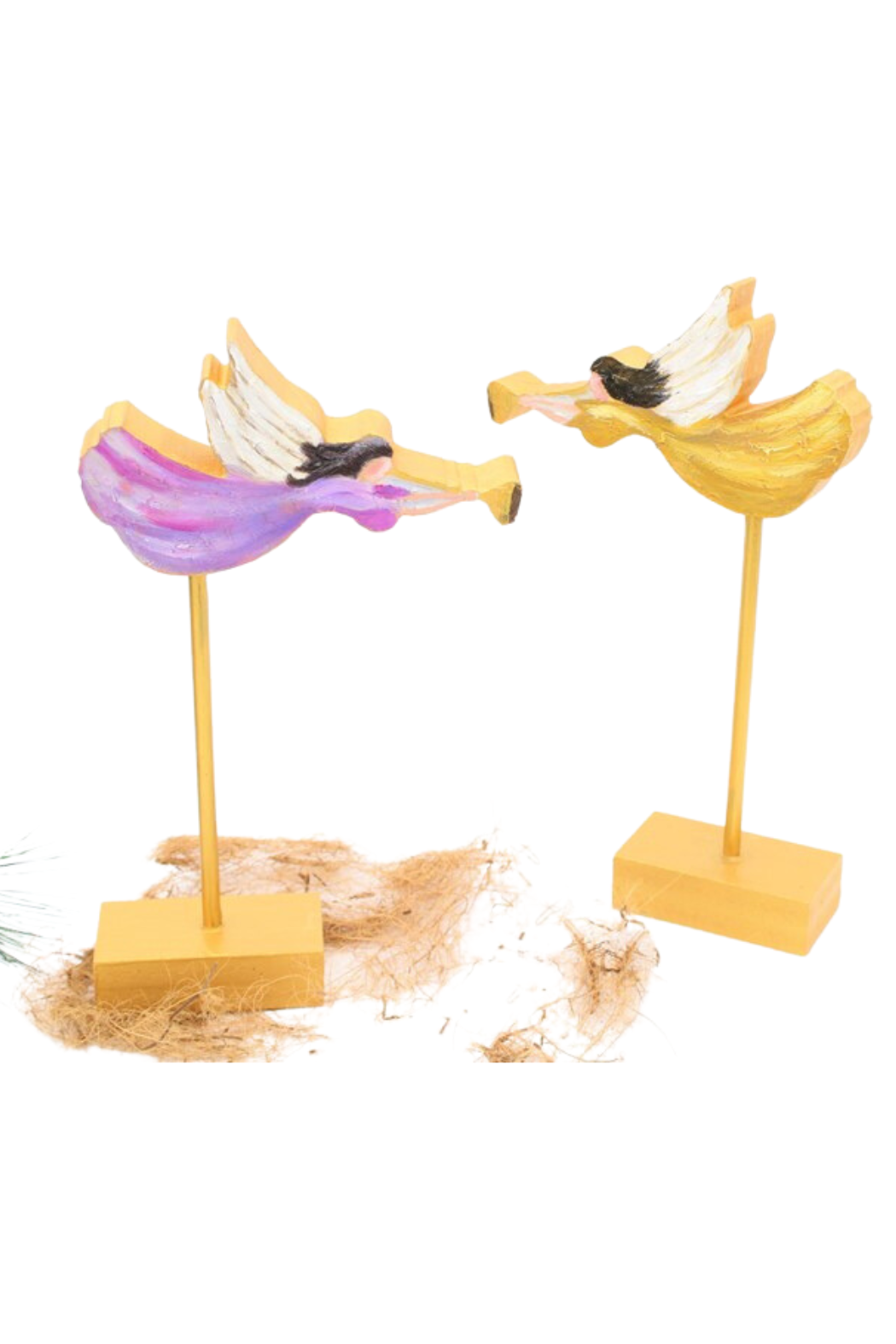 Handpainted Angels on Pedestal