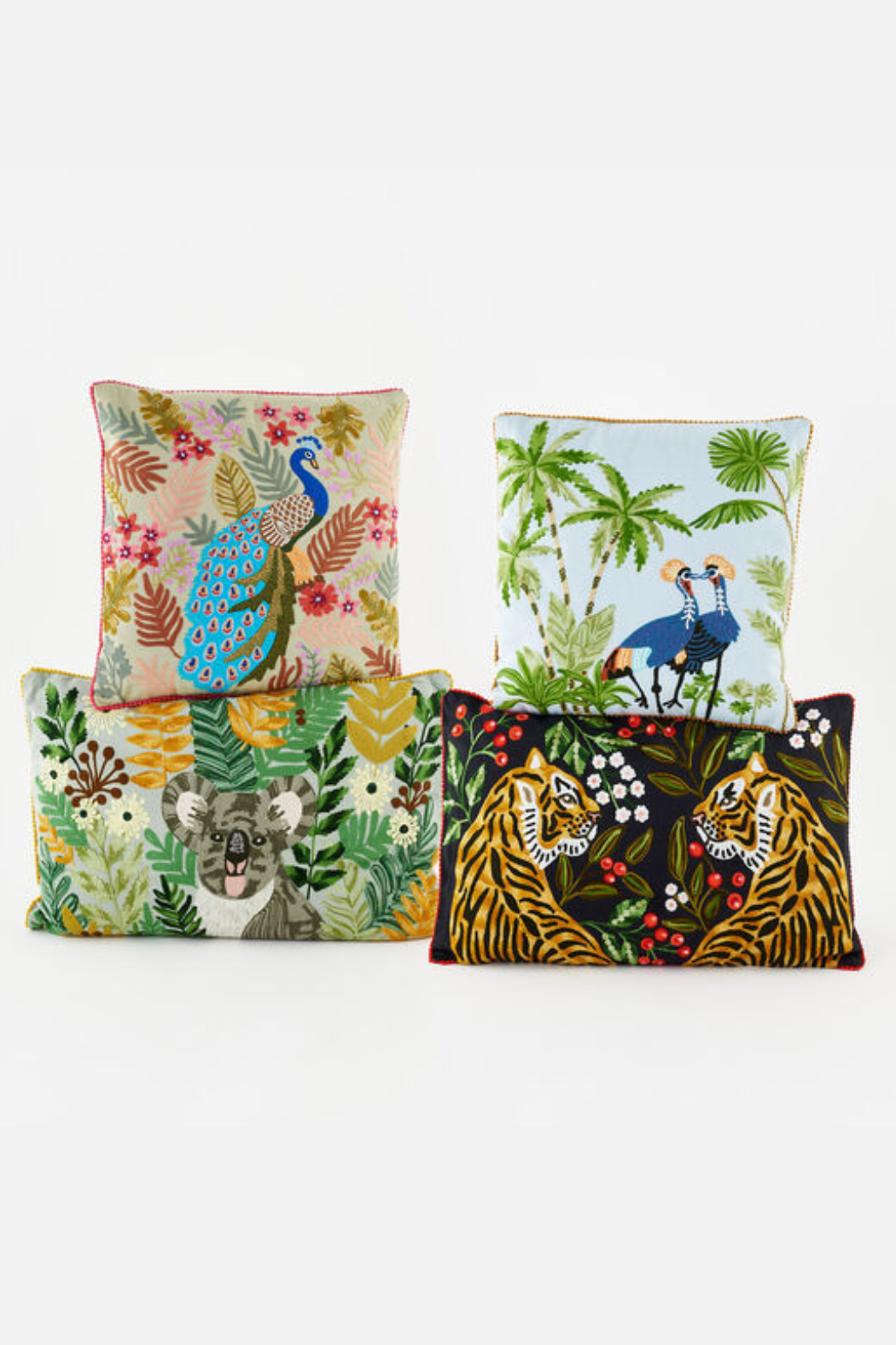 Embroidered Animal Pillow