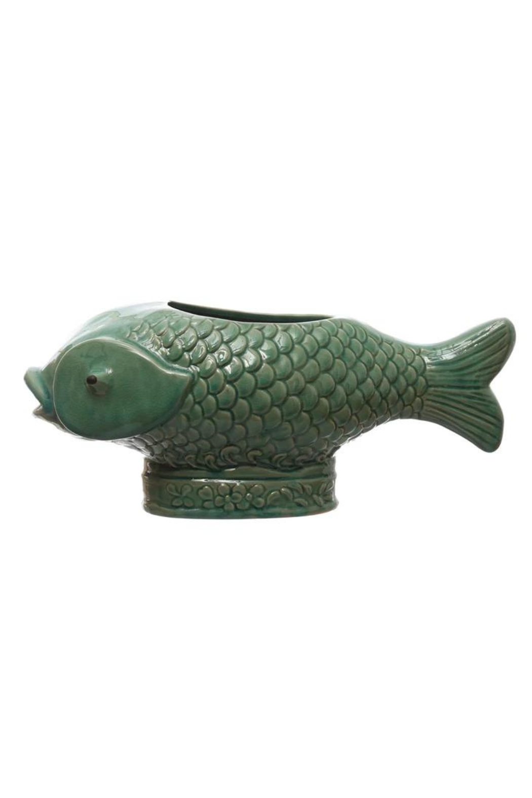 Stoneware Fish-Shaped Pot