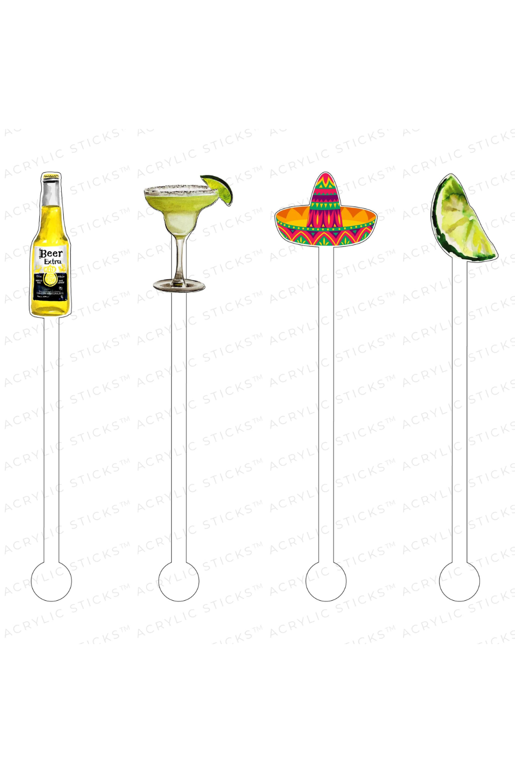 Acrylic Stir Sticks - 12 Pack