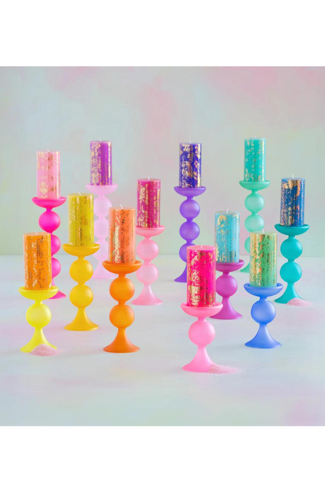 Frosted Pillar Candle Holder