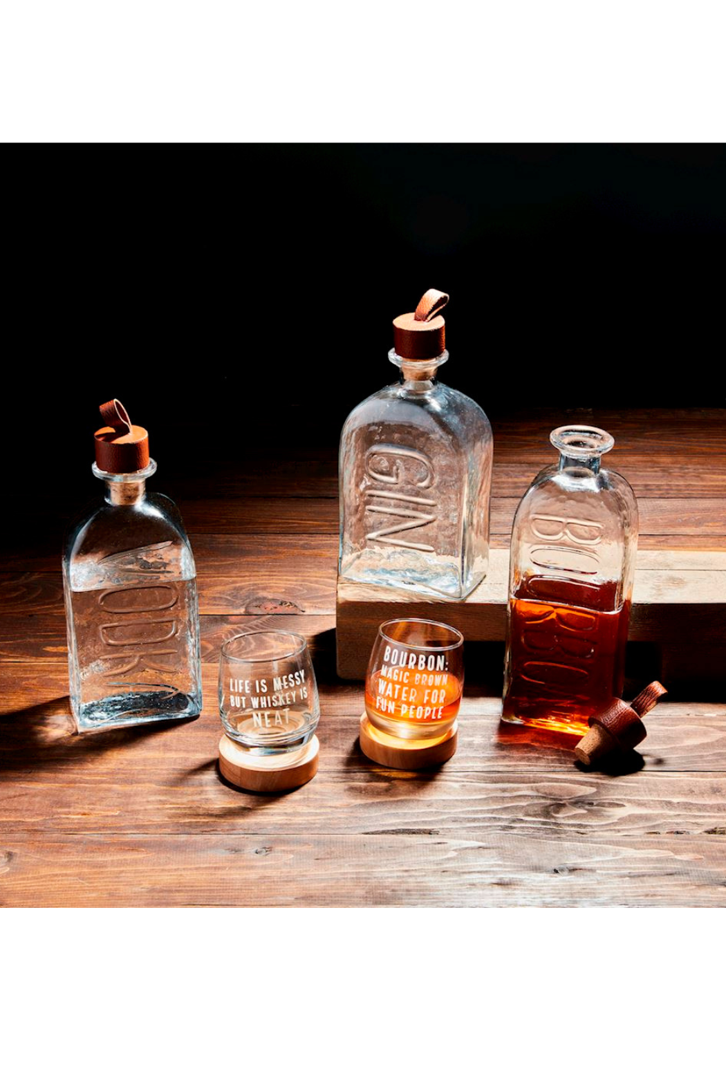 Embossed Glass Decanter