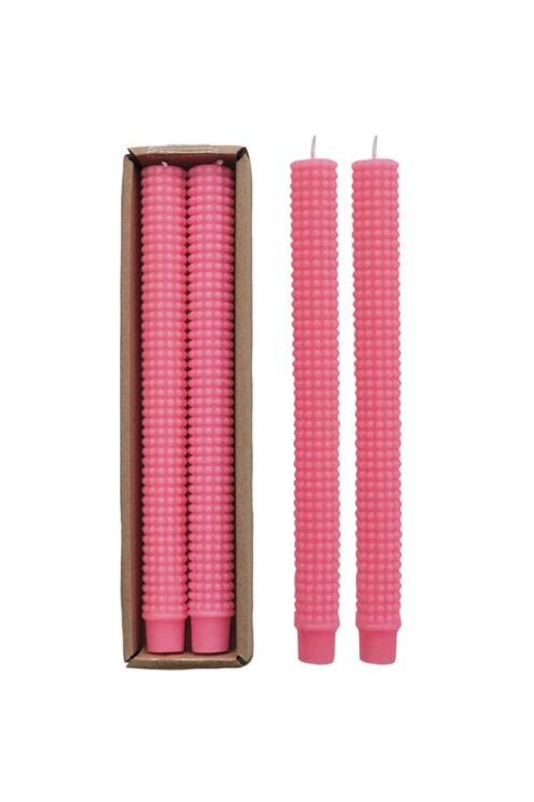Set of 2 Hobnail Taper Candles