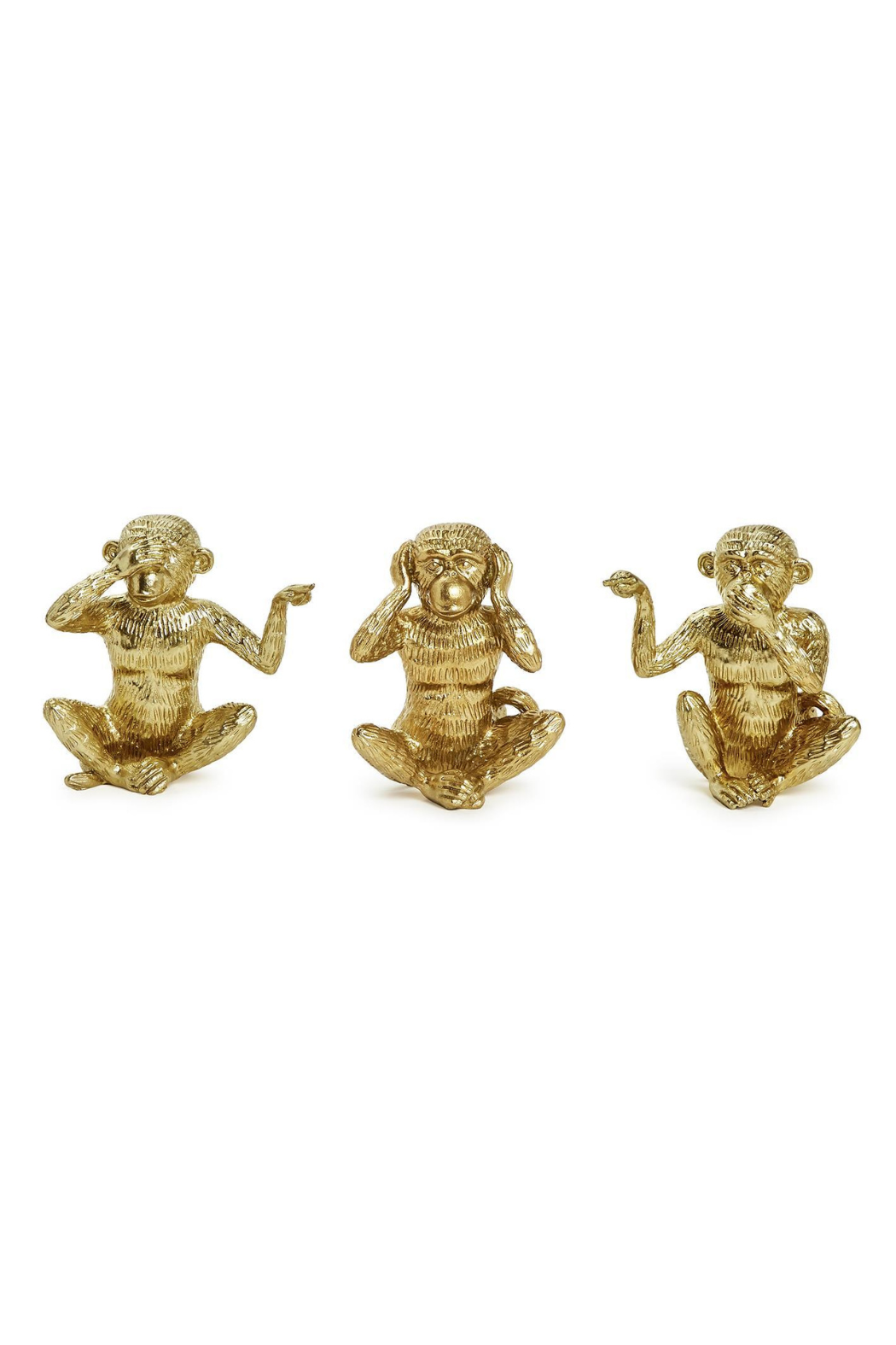 Set of 3 Golden Monkeys Decorative Figurines