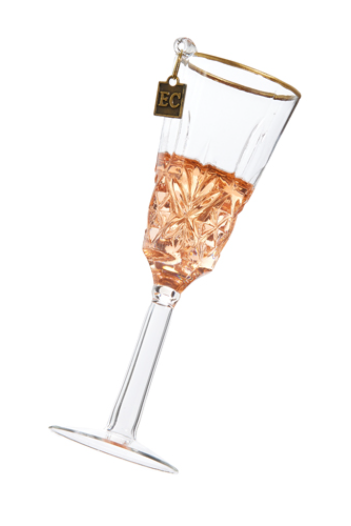 Glass Champagne Ornament