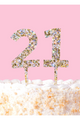 Pearl Confetti Cake Toppers