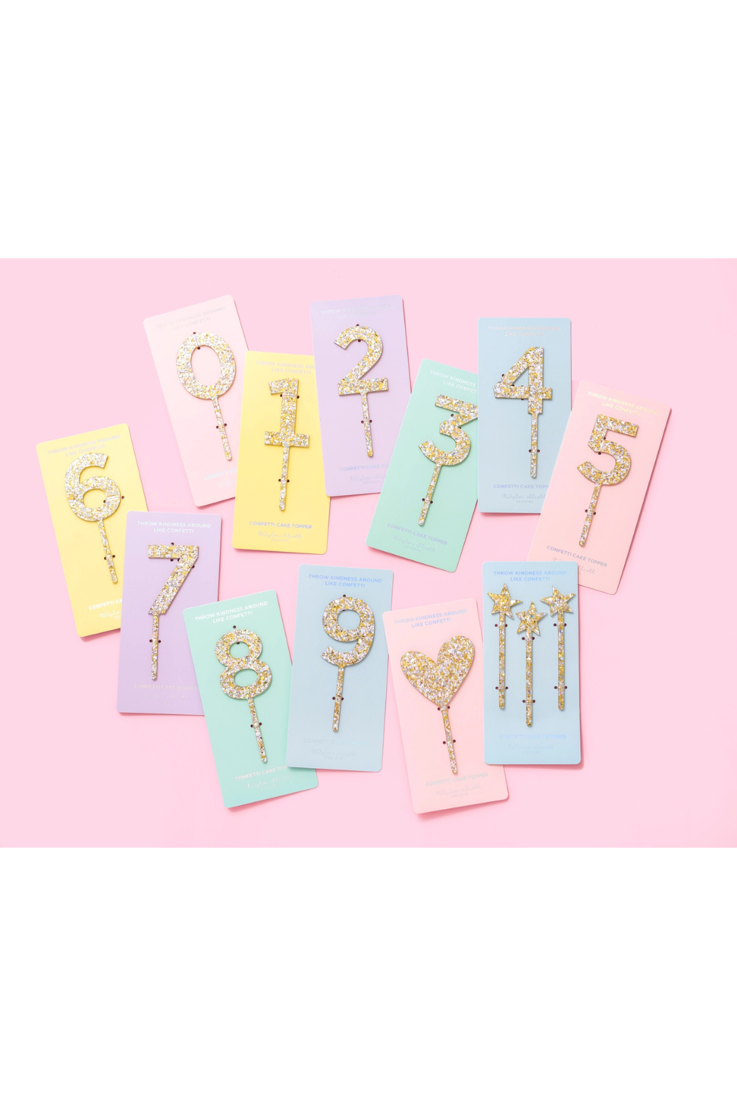 Pearl Confetti Cake Toppers