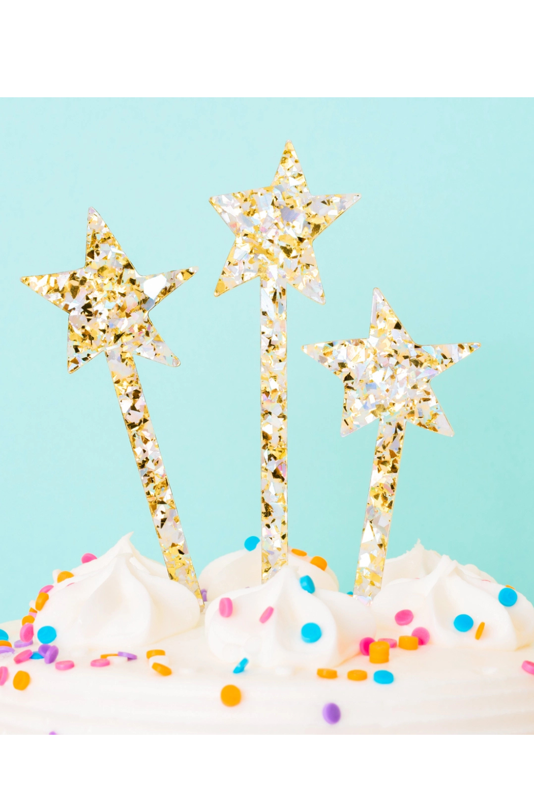 Pearl Confetti Cake Toppers