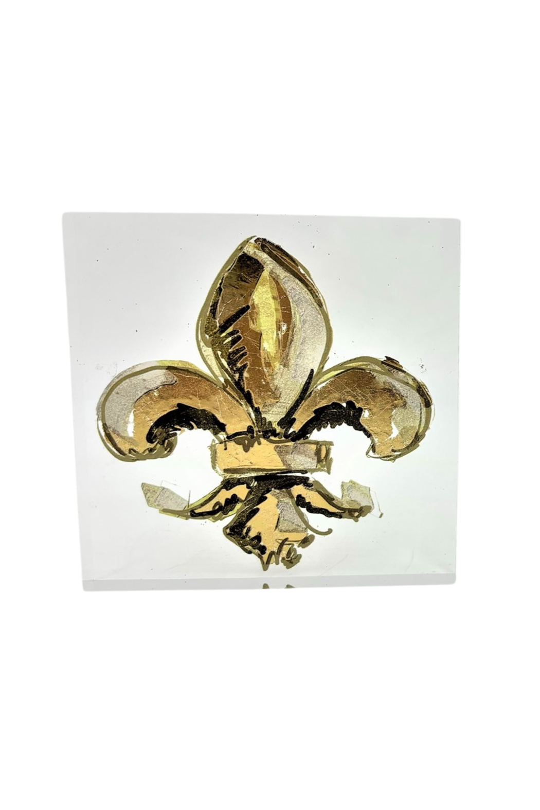 Fleur De Lis Acrylic Block