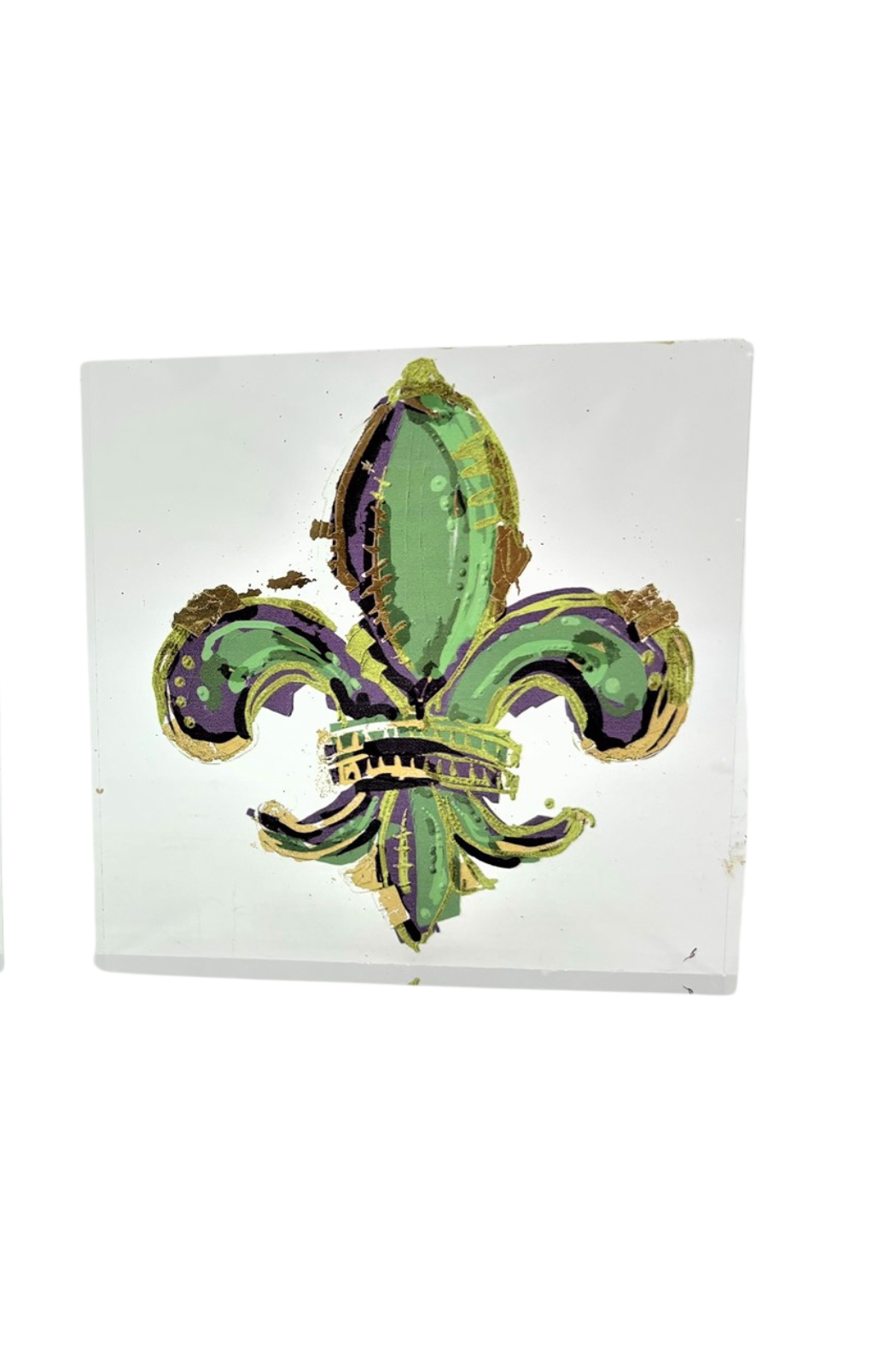 Fleur De Lis Acrylic Block