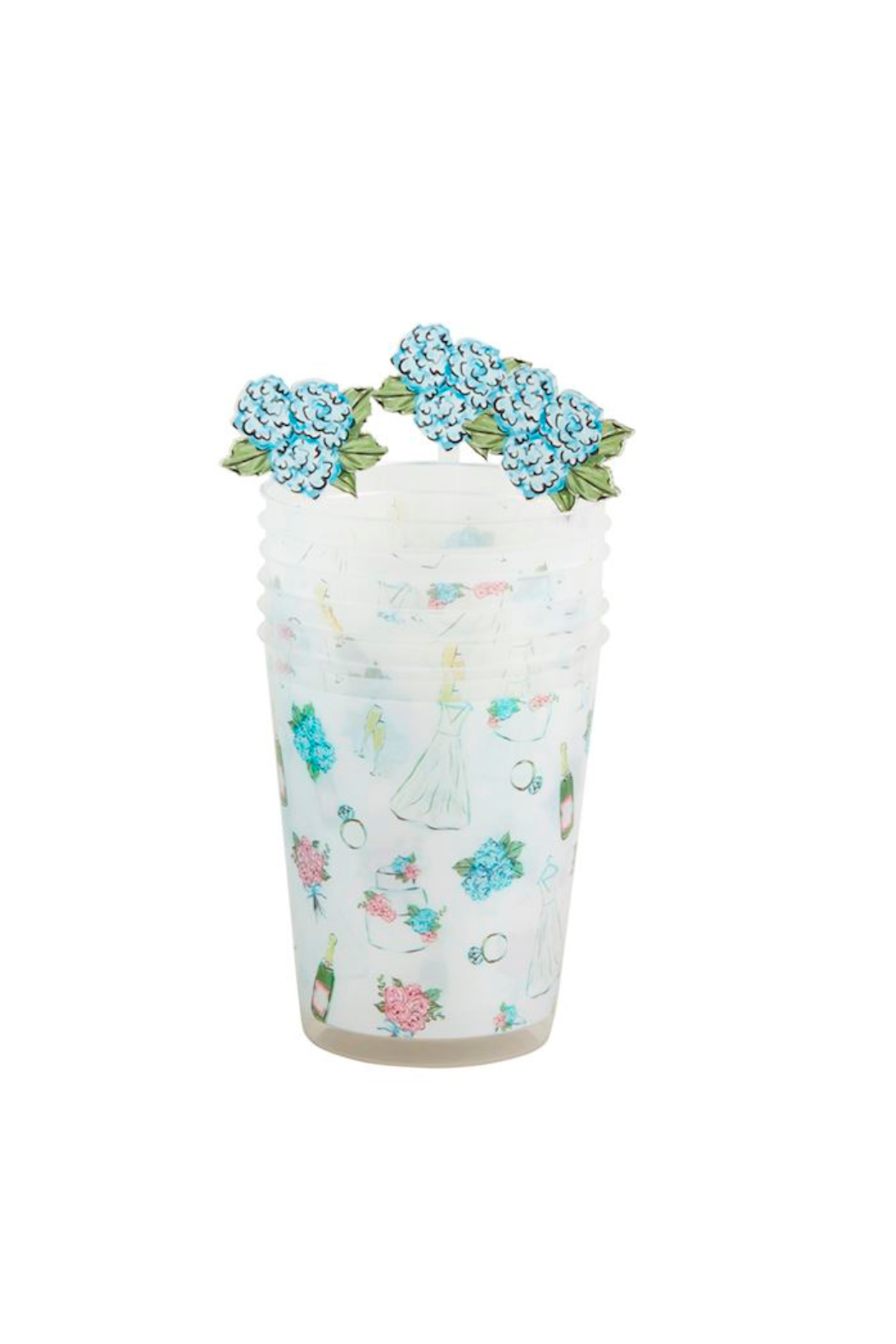 Bridal Party Cup and Stirrers Set