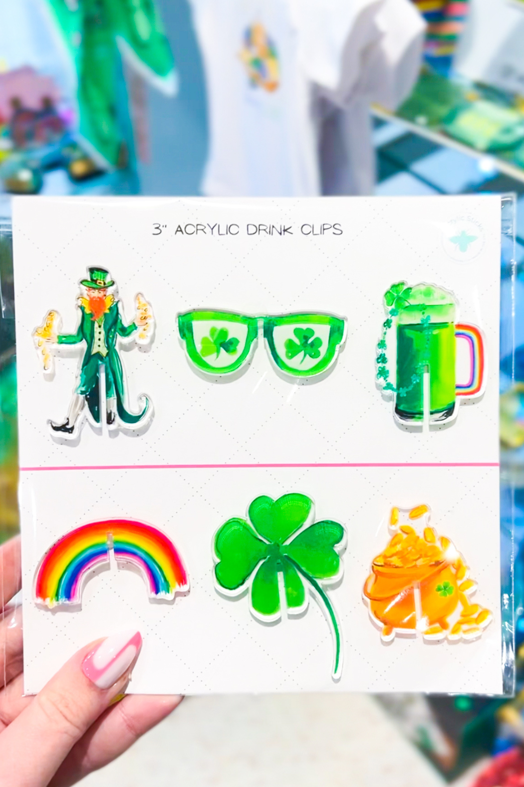 Acrylic Drink Clips - 4 Pack