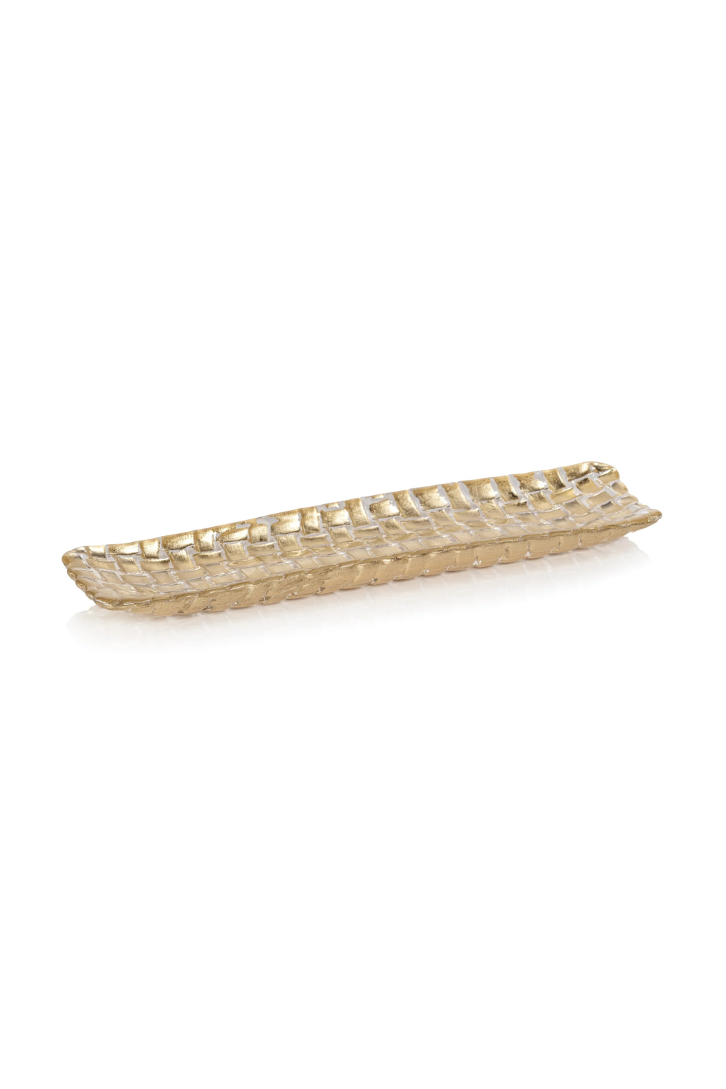 Braided Rectangular Glass Tray