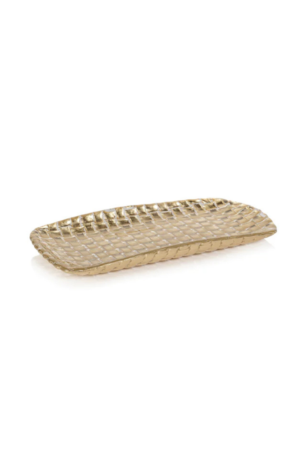 Braided Rectangular Glass Tray