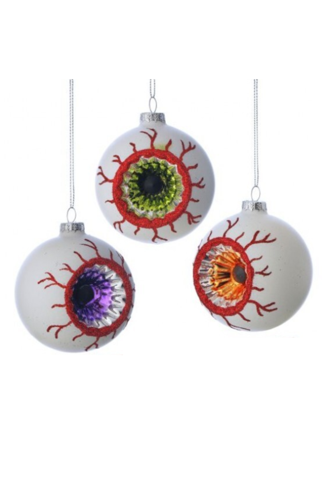 Set of 3 Glass Eyeball Ornaments
