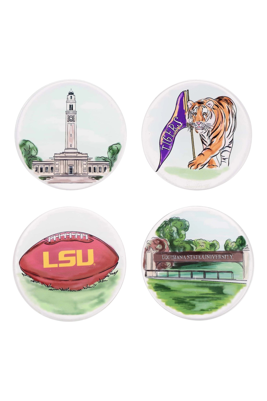 Set of 4 LSU Coasters