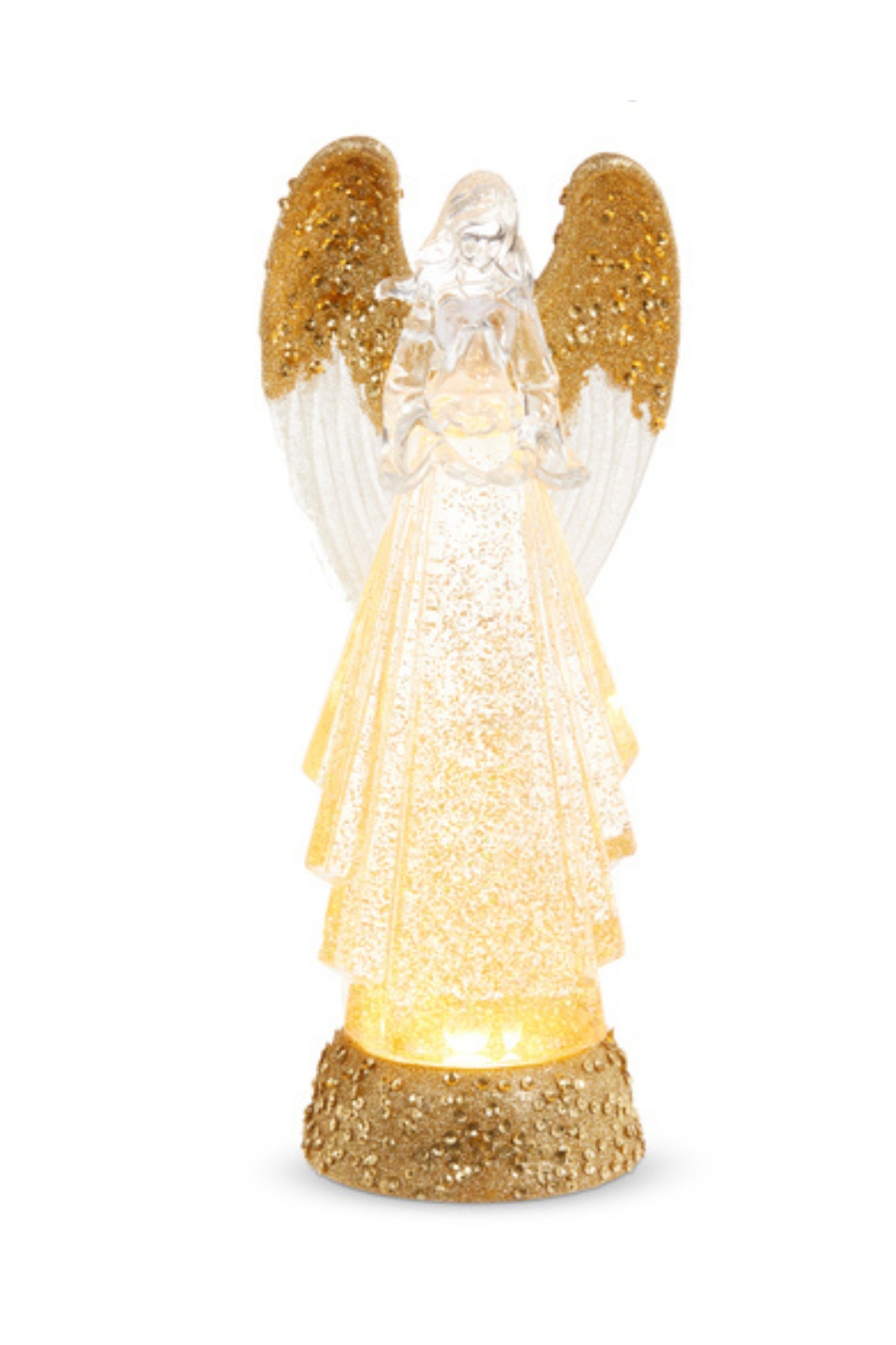 13" Lighted Glitter Angel