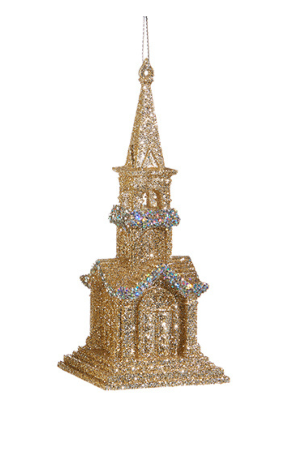 5.75" Glittered Church Ornament