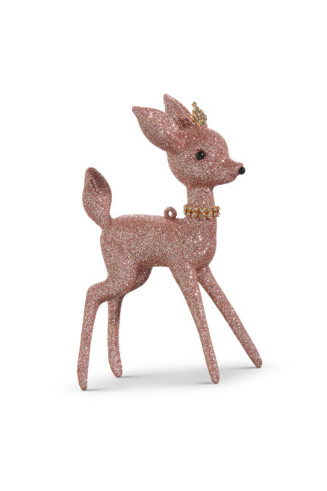 6.5" Glittered Deer Ornament