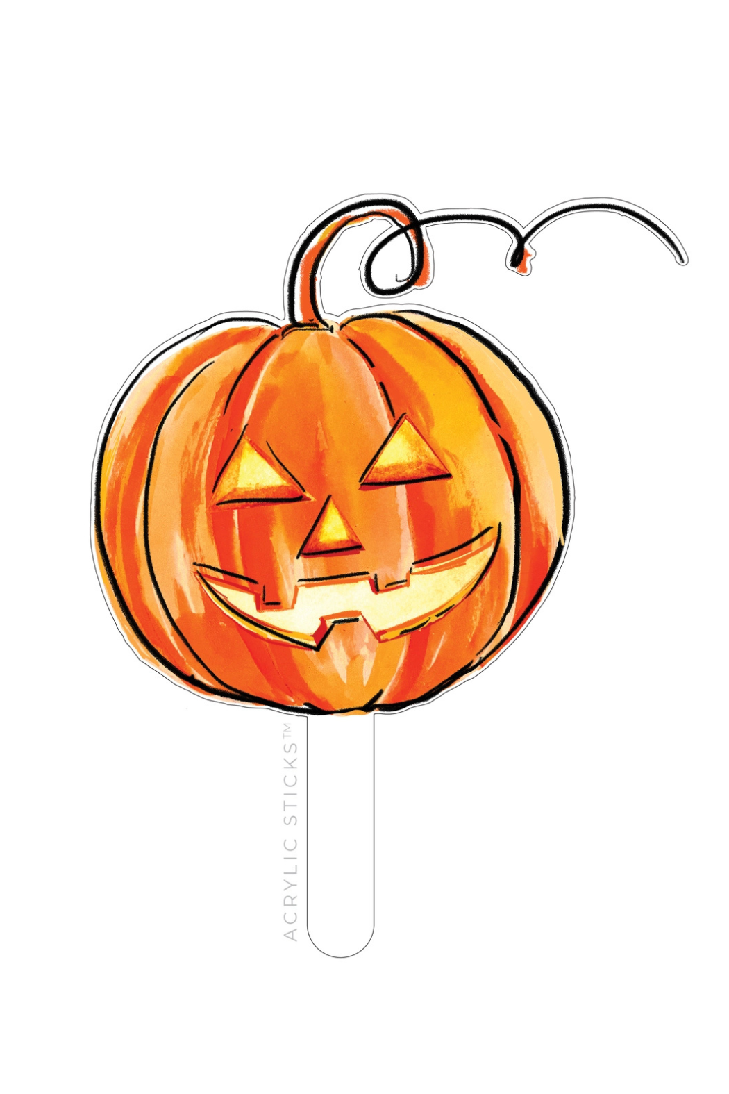 Acrylic Cake Topper - Pumpkin Jack-O'-Lantern