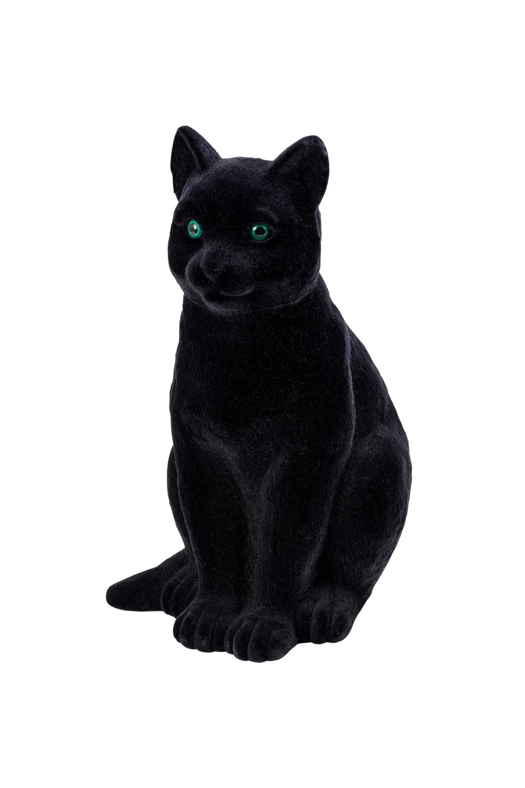 Flocked Cat Figurine