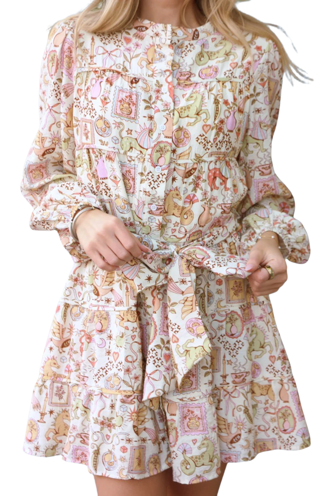 Tiered Tie Waist Dress
