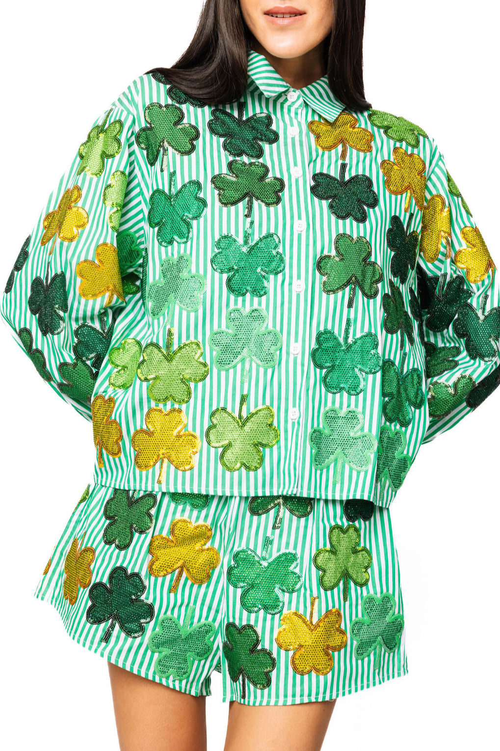Rhinestone Shamrock Blouse