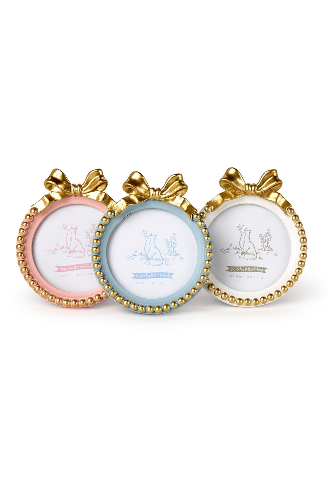 Golden Bow Round Frame
