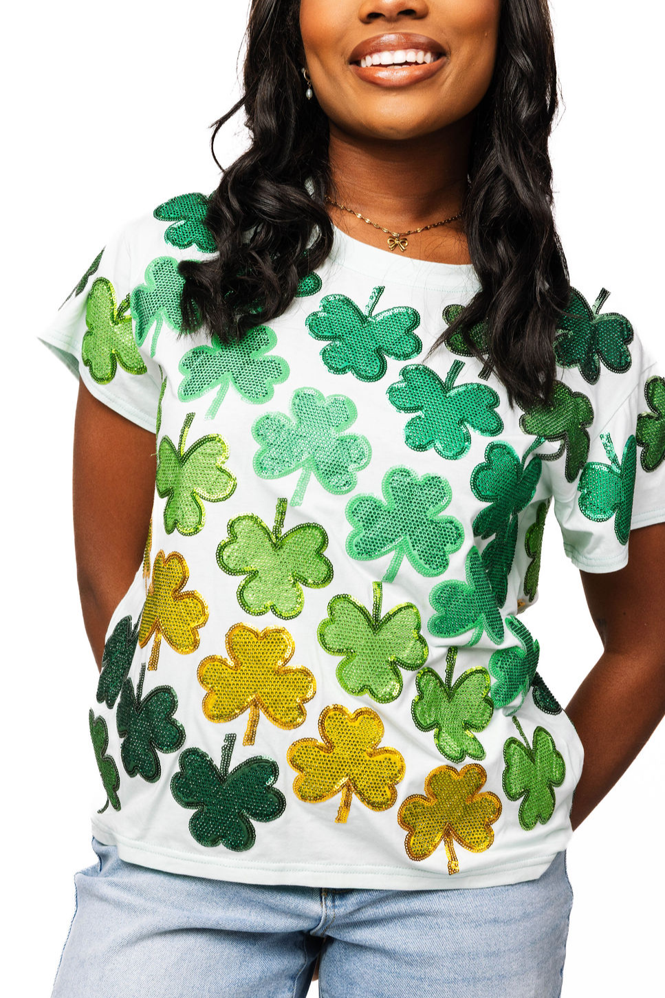 Rhinestone Shamrock Tee