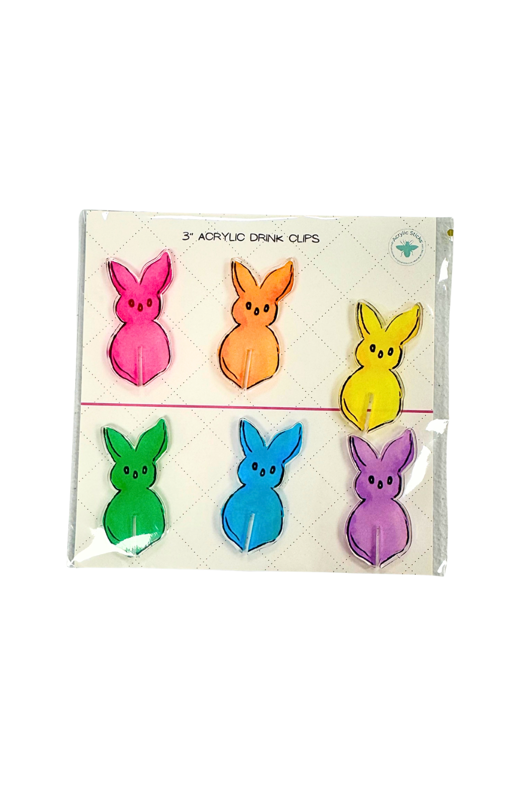 Acrylic Drink Clips - Set of 3