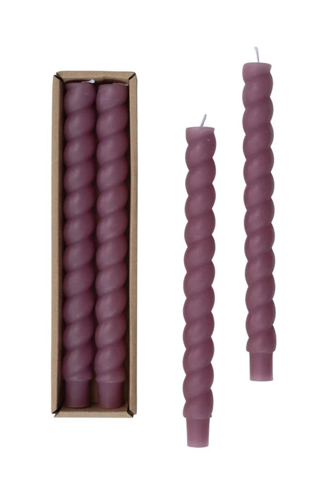 Set of 2 10-inch Twisted Taper Candles
