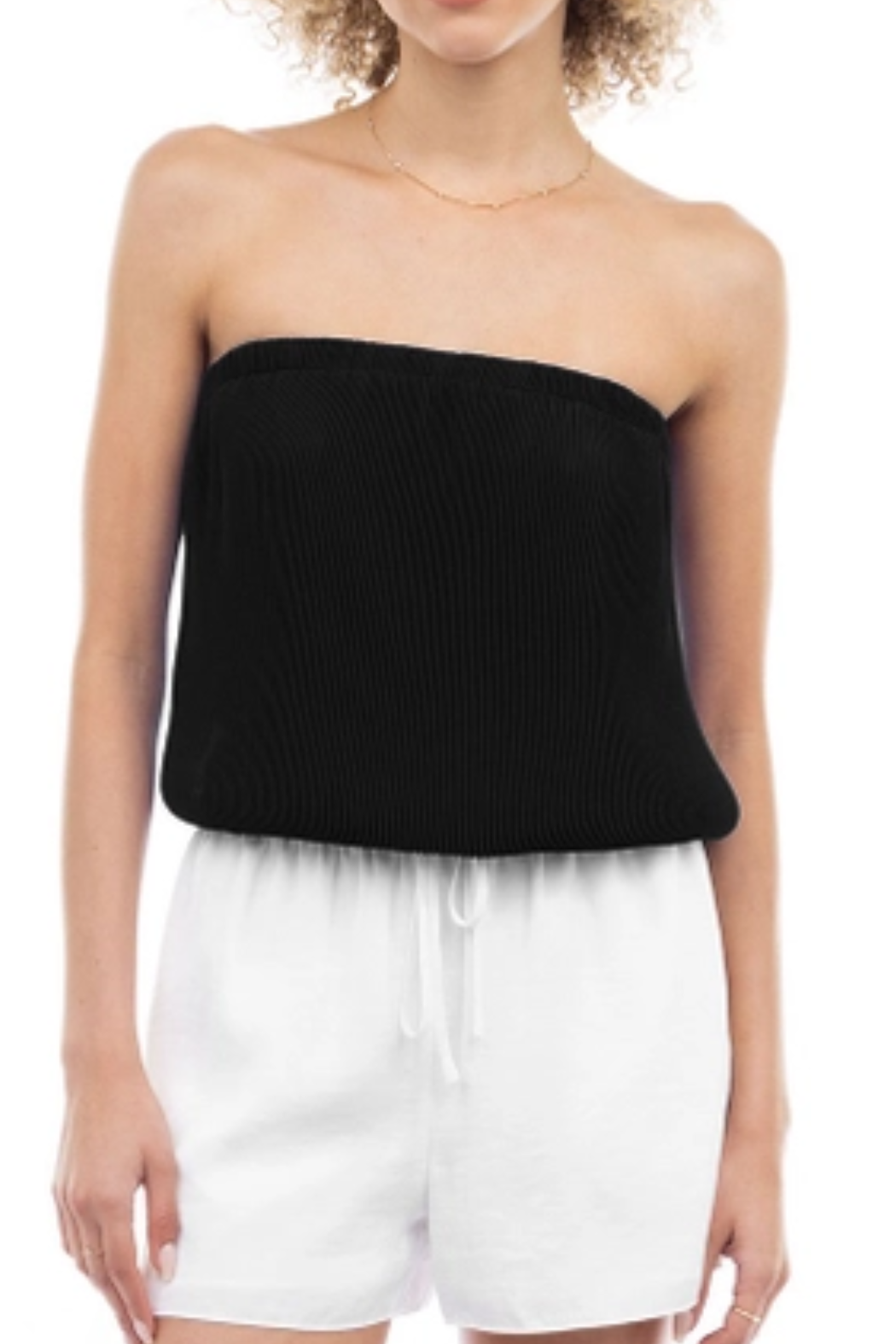 Plisse Bubble Tube Top