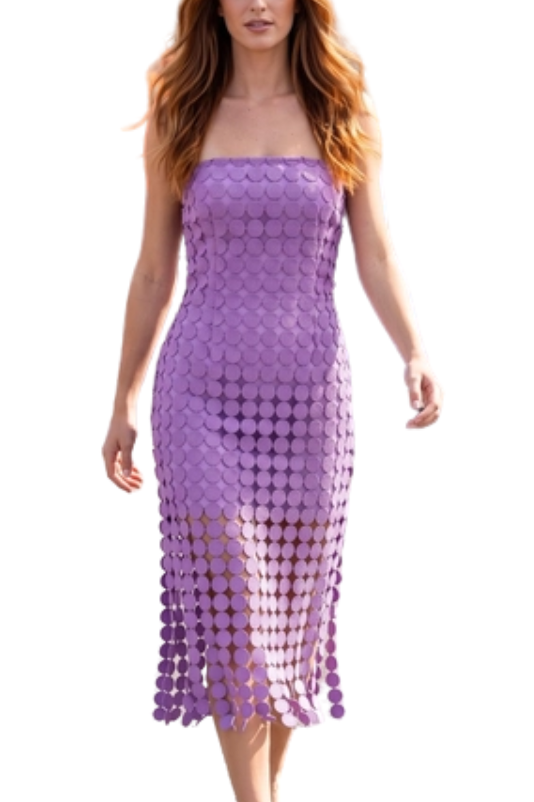 Circle Lace Midi Dress