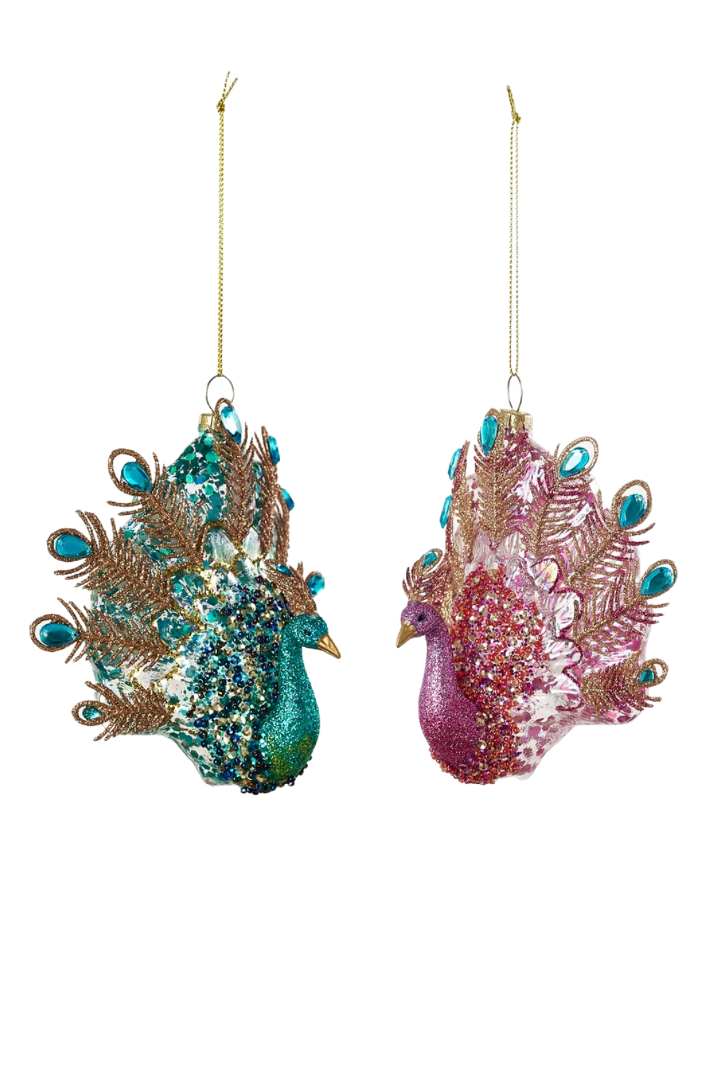 Glass Peacock Ornament