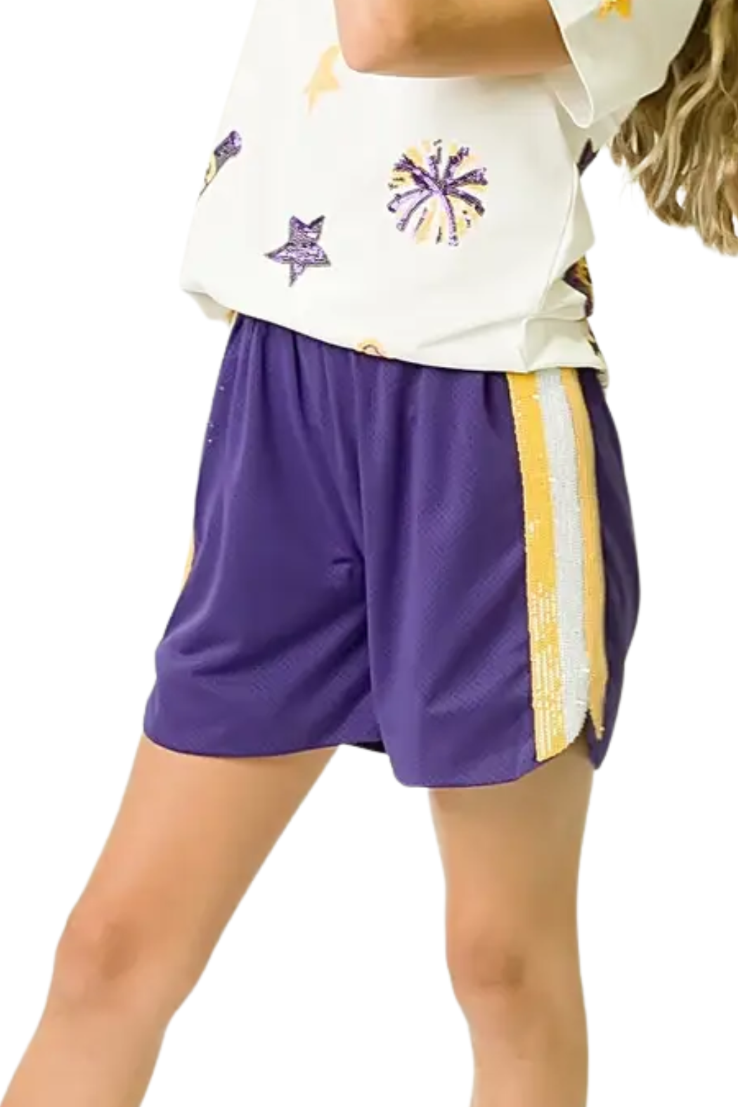 Girls Sequin Gameday Shorts