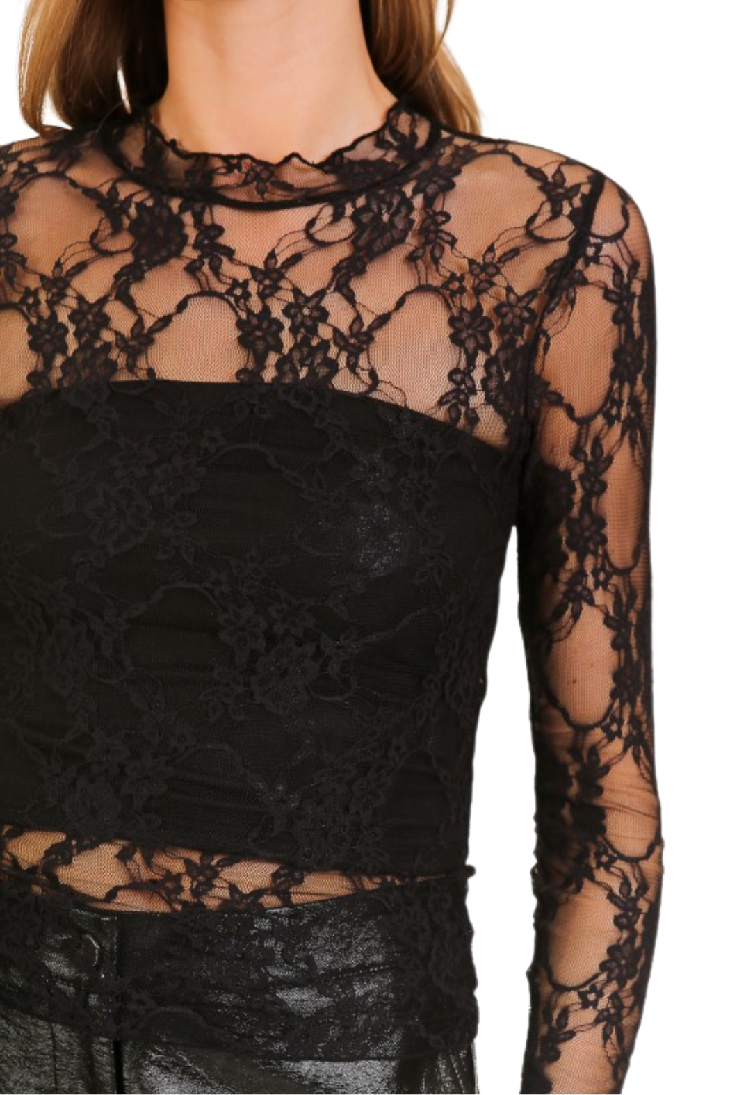 Lace Mock Neck Top