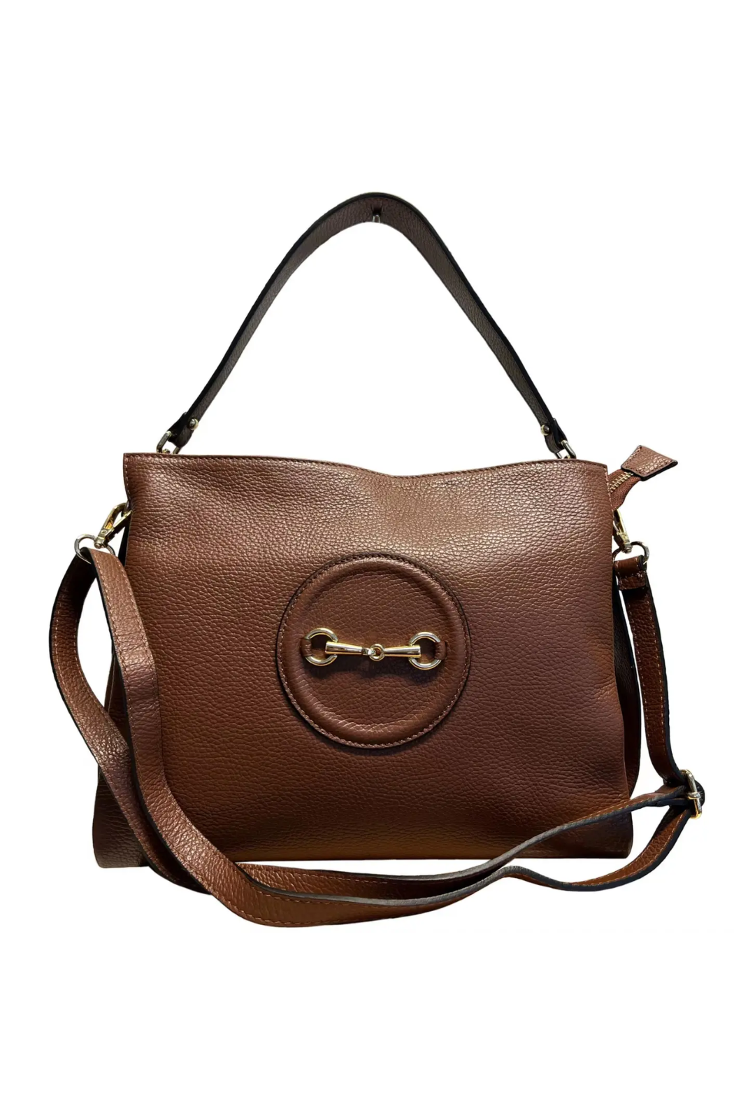 "Horsebit" Leather Handbag