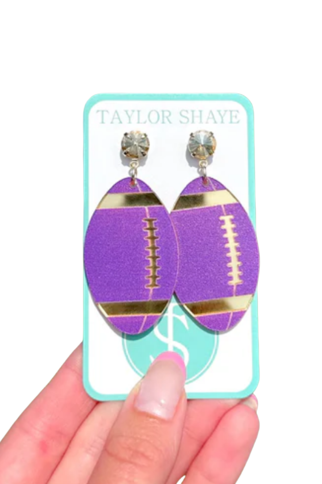Acrylic Football Earrings