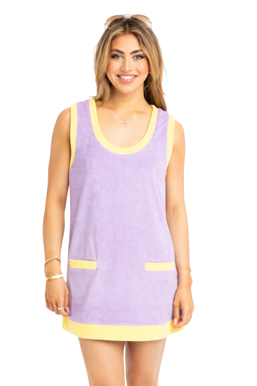 Terrycloth Colorblock Dress