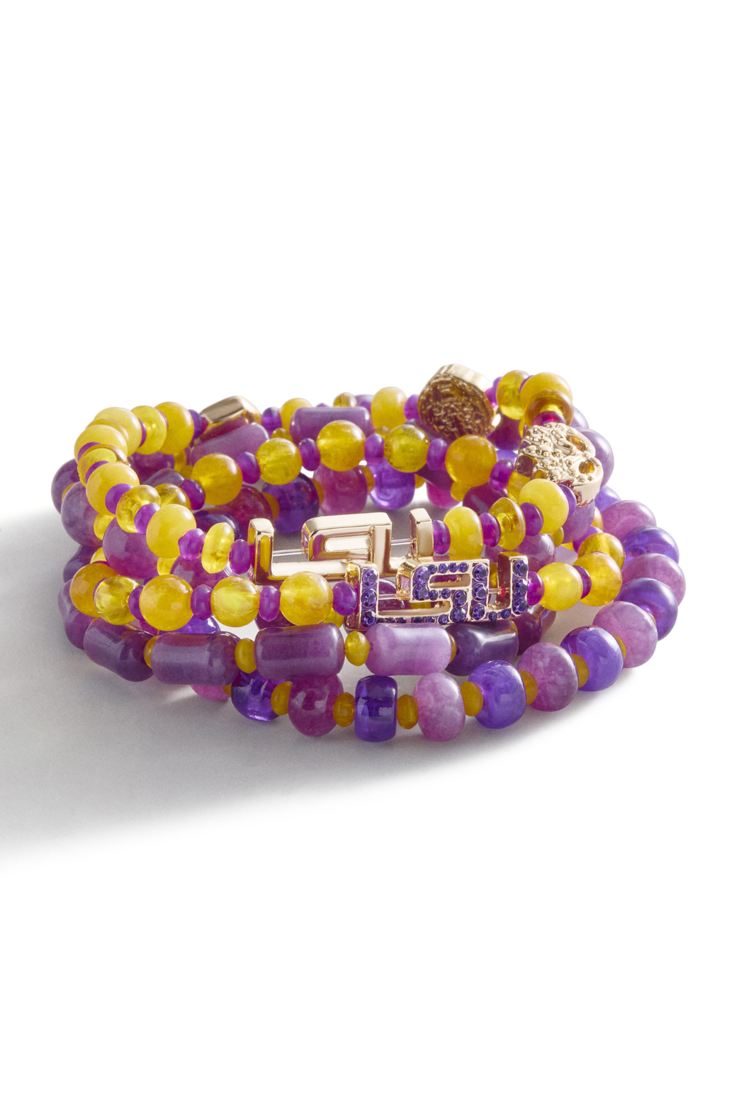 LSU Beaded Bracelet Set