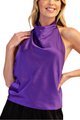 Satin Open Back Halter Top