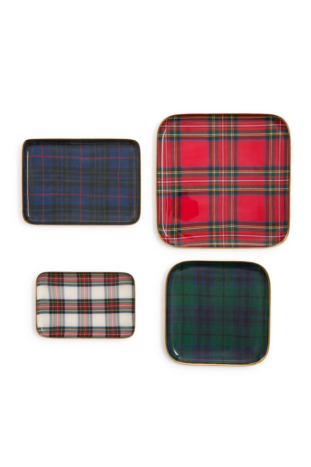 Set of 4 Decorative Metal Trays