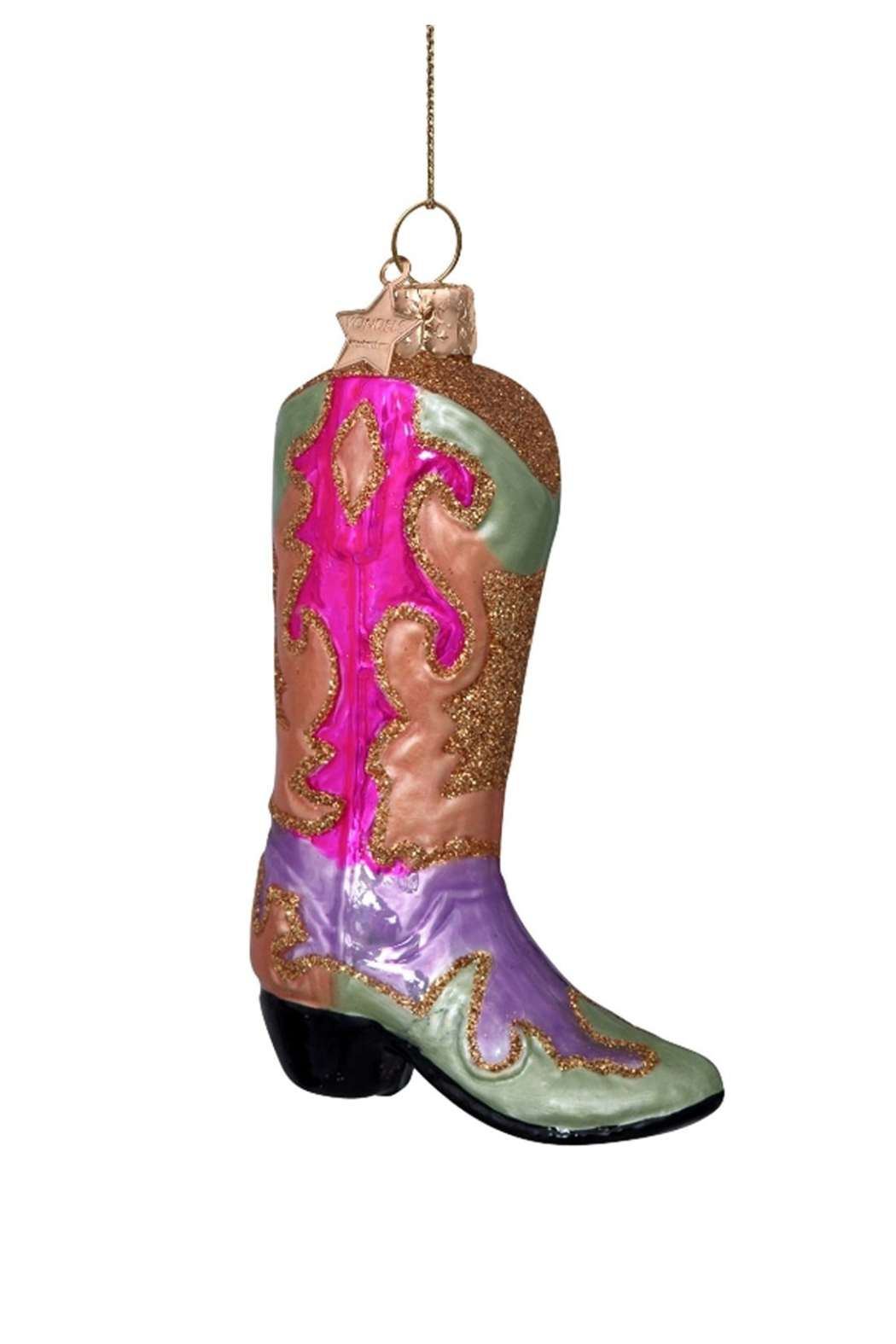 Glass Cowboy Boot Ornament
